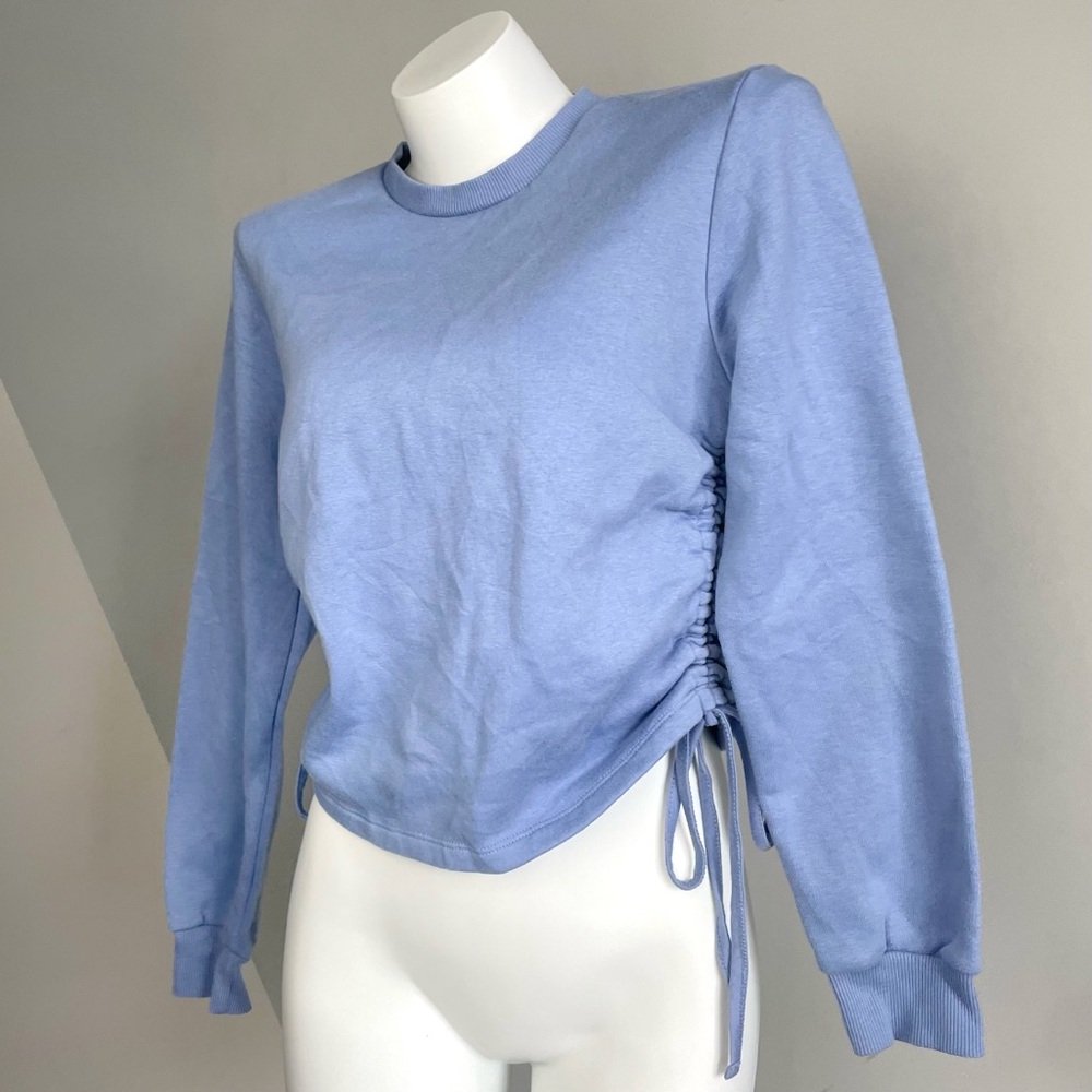 Y2K Blue Drawstring Ruched Sweatshirt - Picture 4 of 4